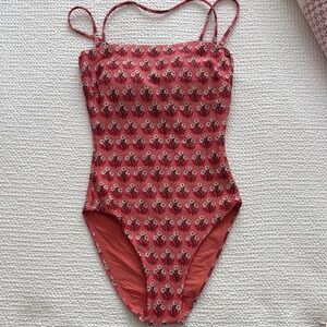 Floral Red One-Piece Swimsuit